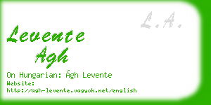 levente agh business card